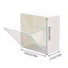 2 Pieces Of Bathroom Flip-Top Adhesive Wall-Mounted Storage Boxes, No-Drill Plastic Bathroom Organizer Boxes, Suitable For Cotton Swabs, Cotton Pads, Oral Care Products, Lipstick Storage Boxes. Space-Saving, Quick To Install. Can Be Used As A Birthday Gift, Christmas Gift, Or Valentine's Day Gift - White 2pcs - View 5