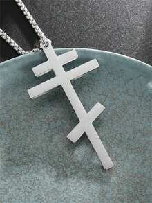 1件东正教十字架吊坠基督教符号男女通用不锈钢项链宗教饰品护身符礼物 - 時尚 - 查看 5