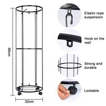 Black Metal Ball Storage Rack, Space Saving Sports Ball Organizer For Football - 黑色 - 查看 2