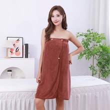Khăn tắm dạng ống có thể mặc được, mềm mại và thân thiện với da, phù hợp cho sử dụng tại salon hoặc nhà. - nhiều màu - Xem 2