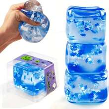 Cube Fidget Toy For All Ages: 3 Pack Sensory Squishy Fidget Toys, Square Stress Balls, Classroom Prizes, Anxiety Relief Stress Cube Gift For Kids Teens Adults. - maiyatang-3pcs - 查看 1