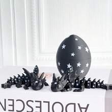 3D打印星空龙及龙蛋 - 可爱收藏雕塑，发光星光龙身，塑料桌面摆件，成人及青少年龙爱好者节日礼物 - 彩色 - 查看 7