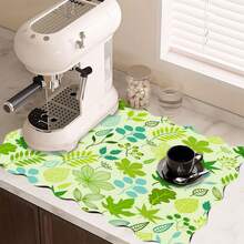 1pc Blue Gingham Sweet Heart Multi-Purpose Absorbent Mat, Polyester Tabletop Protective Pad, Suitable For Kitchen, Dining Table Decor, Dish Drying, Washing Machine, Coffee Maker, Bathroom Vanity Cup Coaster, Kitchen Accessories, Party Supplies - Qingge Sweetheart - View 5