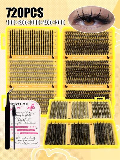 10D-150D 假睫毛簇 DIY 睫毛嫁接 仿貂毛假睫毛 - 高级 D 卷度自然浓密单根假睫毛簇，适用于 DIY 睫毛嫁接 - 可重复使用、轻盈、易于佩戴。睫毛簇、单根假睫毛、睫毛、假睫毛。单根上睫毛。