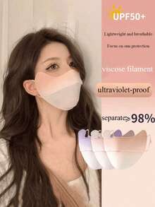 Bộ 2/3 khẩu trang chống nắng bằng vải chiffon chuyển màu dành cho nữ, chỉ số chống tia UV UPF 50+, thoáng khí, mát mẻ, thích hợp làm quà tặng ngày lễ cho phái nữ. - Nhiều màu - Xem 8