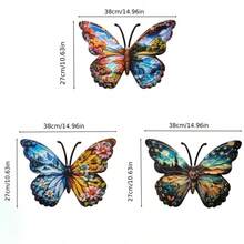 1pc, Large 14.96 Inch Iron Butterfly Wall Decor, Handmade Iron Butterfly Craft Suitable For Outdoor Wall, Garden, Yard, Garage Door, Fence, Balcony, Patio And Park Decoration, No Electricity Required And Reusable, Perfect Gift For Butterfly Lovers - A - View 9