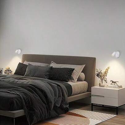 1 pieza Lámpara de pared con sensor de movimiento magnético recargable, foco inalámbrico sin taladro, 3 modos atenuables, carga USB-C, luz nocturna para dormitorio y armario