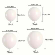 10/30/50/100pcs Black Balloon Set, Premium Matte Texture, Suitable For Birthday Party, Wedding, Valentine's Day, Anniversary, Proposal Decoration, Business Event And Photography Background Decoration. Can DIY Arch, Tabletop Decor Or Room Arrangement, Create Mysterious And Elegant Atmosphere, Show Style And Premium Feel - Pearl White - View 10