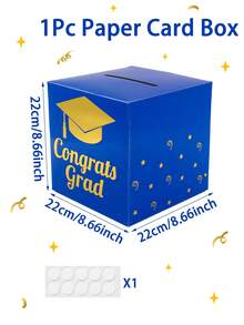 1pc Congrats Grad Card Box For Graduation Party Decorations, Black Gold Graduation Wish Box With Gold Foil,Congrats Grad Money Box,Graduation Centerpieces,Home Decor,Table Decor,Graduation Party Supplies,Party Favors,Card Holders,Graduation Decorations,Graduation Gifts,Class Of 2026 Congrats Grad Party Decor - Graduation Season - View 15