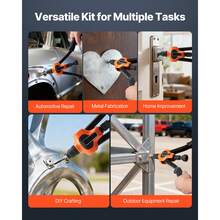 Rivet Nut Tool Kit, 14-Inch Two-Handed Rivnut Tool Kit, With 7 Mandrels And 70 Nuts, Metric And SAE Size M6, M8, M10, 10-24, 1/4-20, 5/16-18, 3/8-16 UNC, With A Carrying Case, For Home, Auto - Double handle 14 inches - 查看 6