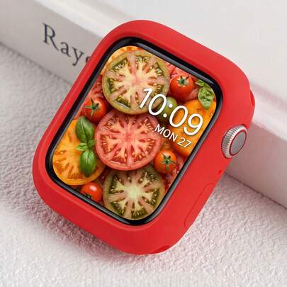 1 chiếc ốp lưng bảo vệ chống sốc TPU + Silicone màu đỏ mờ dành cho nam và nữ, tương thích với 38mm 40mm 41mm 42mm 44mm 45mm, ốp lưng đồng hồ mềm thời trang tương thích với Apple Watch Series 9 8 7 6 5 4 3 2 1 SE3, phụ kiện ốp lưng đồng hồ tương thích với , thích hợp để đeo hàng ngày, dự tiệc, làm quà Giáng sinh, quà sinh nhật, quà tựu trường, quà tặng ngày lễ cho nam và nữ.