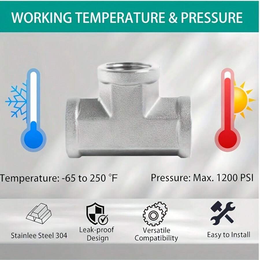 Bộ chuyển đổi khớp nối chữ T giảm ren 1/2" 3/4" BSP ren trong/ren ngoài, bằng thép không gỉ 304. - Phổ biến ở châu Âu và Mỹ - Xem 1