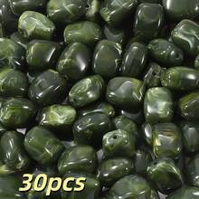 30 piezas de 13*10mm Cuentas sueltas asimétricas de aspecto de piedra acrílica de color mezclado, para hacer pulseras, collares, aretes, cadenas de teléfono, joyería y accesorios de manualidades de moda - perlas atenuadoras - Ver 22