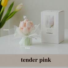 1支郁金香香氛蜡烛，精美手工蝴蝶结包装，适合母亲节、家居装饰、派对、餐桌、节日、晚餐、放松/冥想、氛围照明、女士礼物、纪念品。 - 多色 - 查看 12