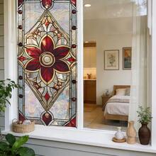 1pc Rainbow Colored Glass Window Film, Elegant Floral Mandala Pattern, Static Cling, Privacy Protection, Removable Window Decal, Suitable For Home, Office, Living Room - Multicolor - View 11