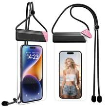 PVC Waterproof Phone Pouch, Outdoor Swimming Surfing Waterproof Phone, Touchscreen Dustproof Dry Bag, Universal Sports Waterproof Bag - Pink - View 2