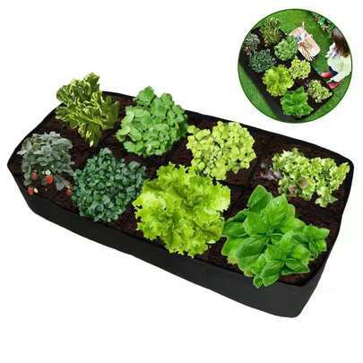 Túi trồng cây nhiều ngăn màu đen, thoáng khí, không gây thối rễ, chậu trồng rau hoa ban công, hộp trồng cây bằng vải không dệt tái sử dụng cho vườn nhà, chậu trồng cây dung tích lớn, túi trồng cây hình chữ nhật di động, chậu trồng rau vườn nhà, nhiều kích cỡ, luống trồng rau cao, túi trồng rau, túi nỉ làm vườn cỡ lớn, chậu trồng khoai tây vuông dung tích lớn tái sử dụng.