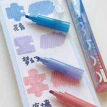 Stackable Soft-Tip Fluorescent Pens, Portable Colorful Highlighter Pens For Journaling, Students, Marking Highlights, Stress Relief, Fun Writing, Back To School - Splicing Highlighter - View 13