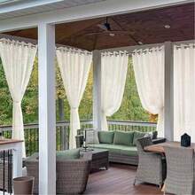 4pcs Outdoor Waterproof Sheer Curtains, Patio Porch Gazebo Transparent Window Drapes, Decorative Curtains For Bedroom, Balcony, Sunroom - 4pcs - View 8