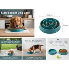 Dog Slow Feeder Bowl Non-Slip Durable -Friendly PP Plastic Medium Size Length 8.07 In Height 2.28 In 30 US Fluid Ounces Of Food Or  Puzzle Bowl Anti-Gul Bowl - 如圖所示 - 查看 6