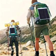 1pc Portable Solar Charger With USB Port, Compact Solar Charging Station For Camping, Hiking, Suitable For Smartphones, Tablets, Flashlights, Fans And More Outdoor Essentials - Black - View 8