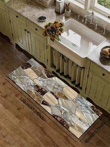 1pc Diatomaceous Earth Kitchen Floor Mat, Multi-Color 3D Faux Stone Texture, 3.5mm Three-Layer Thickened Cuttable, Absorbent Non-Slip, Kitchen Bathroom Entryway Hallway Outdoor Whole House Carpet - Multicolor - View 17