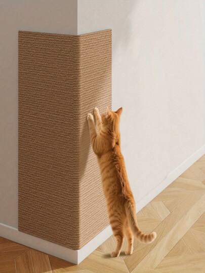 1 pieza Almohadilla autoadhesiva para arañar gatos, adecuada para protección de muebles - se puede montar en la pared, en el piso y en la esquina, almohadilla para arañar con función de rascado horizontal, alfombra para gatos de interior y tabla de rascar para pisos duros
