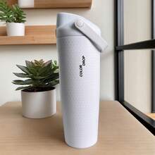 30oz High-Capacity Insulated Tumblers With Honeycomb Texture - Crafted From Stainless Steel For Long-Lasting Hot And Cold Retention. Product Features: Portable Carry Handle, One-Touch Lid Opening, And A Durable, Non-Slip Surface Finish. Available In A Variety Of Colors. - 白色 - 查看 4