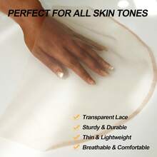 5片透明蕾丝网，用于制作假发。蕾丝网底布可用于制作前蕾丝假发和修补假发。 - 查看 3