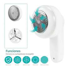 Set de cortador de pelusas recargable por USB, cortador de pelusas recargable por USB para jerséis, cortador portátil de pelusas para ropa, muebles, camas y sofás - Blanco - Ver 9