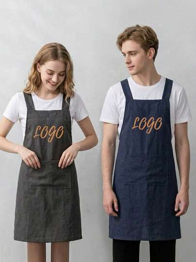 1 قطعة مريلة للنساء/الرجال، بزي عمل عصري، مقاوم للماء والزيت، طباعة شعار مخصص، بيبي بطراز ياباني جميل، إصدار كوري