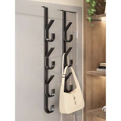 1 Móc Treo Cửa - Giá Treo Khăn Đa Chức Năng Bằng Kim Loại Siêu Bền | Giá Treo Khăn Thiết Kế Dọc Tiết Kiệm Không Gian | Giá Treo Khăn Cửa Phòng Tắm, Màu Titan, Không Cần Khoan, Thích Hợp Cho Phòng Ngủ