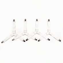 4个三角形床单固定夹，金属夹可调节松紧带床单固定器，防滑床单夹，实用隐藏式防滑床单绑带，床笠固定器，床单夹，适用于沙发垫、被套、家纺、家居用品 - 多色 - 查看 8