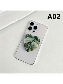 Minimalist Leaf-Shaped Foldable Phone Stand - Faux Plant Design, Acrylic Material, Suitable For Desktops And Smartphones (, Android), Birthday, Family And Friend Gifts, Sliding Phone Holder, Phone Accessory - Multicolor - View 8