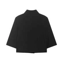 Áo blazer tay ngắn dáng lửng đa năng tối giản dành cho nữ, bộ sưu tập Xuân/Hè mới của Seelio. - màu đen - Xem 2