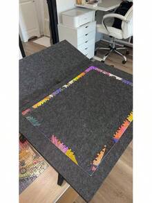 Senmeo Foldaway Felt Puzzle Mat (1000pcs), Portable Large Puzzle Board With 6 Color Drawers, Multi-Function Puzzle Table For Storage/Display/Playing, Gray - For 1500-piece Puzzles - View 5