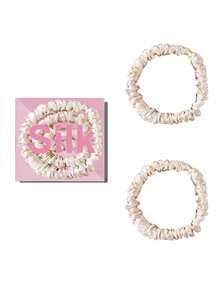 2个/盒，100%纯桑蚕丝印花发圈。优雅亲肤，质感高级，粉色礼盒包装。 - 彩色 - 查看 18