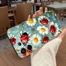 Phone Case - A Creative And Personalized TPU Durable Transparent Phone Case with a Daisy And Ladybug Floral Pattern, Compatible with iPhone 17/16/15/14/13/12/11/X/XS/XS MAX/ProMax/Air/Plus and  Galaxy S Series - Transparent - Übersicht 4