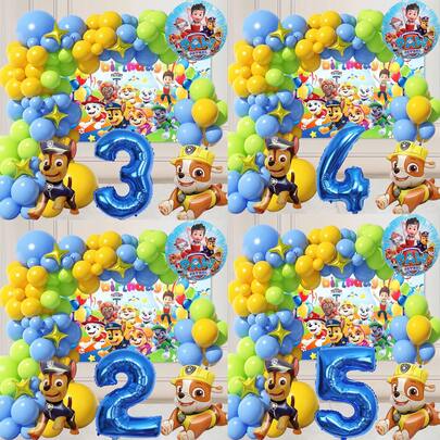 Blue Style Foil Number Balloons, Including Green, Blue And Yellow Birthday Party Decorations, Happy Birthday Balloon Set Perfect For Adult Birthday Gift Party Wall Decor Balloon Set