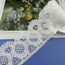 3.1 Inch Vintage Floral Hollow Lace Trim, Water-Soluble Lace Edging Suitable For Wedding Dress, Skirt Hem, Hair Accessories DIY And Sewing Decoration - Multicolor - View 8