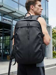 Sleek & Versatile Men's Functional Backpack With Water-Resistant Material And Large Capacity To Provide Protection In Rain Modern Minimalist 's Functional Backpack For Business Professionals Ergonomic Men's Functional Backpack Ideal For City Travel Men's Functional Backpack Bags & Cases Men's Functional Backpack - 黑色 - 查看 12