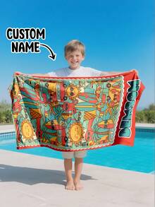 A Personalized Children's Beach Towel, A Perfect Summer Birthday Gift, Suitable For All Kinds Of Summer Occasions. Customize Beach Towels And Accessories For The Beach, Pool, Travel, Camping, Yoga, And More. - Multicolor - View 9
