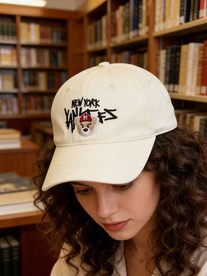 1顶狗狗刺绣3D棒球帽，男女通用户外运动防晒帽，休闲通勤遮阳帽，适合街头、旅行、徒步、钓鱼、驾驶等场合，可作礼物