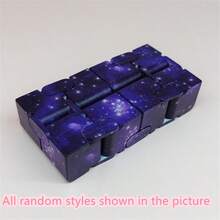 星空无限旋转魔方玩具 - 2x2创意翻转口袋减压玩具，ABS塑料星空图案，可折叠无限旋转，减压小工具，手指拼图玩具，学生返校礼物，生日节日礼物 - 彩色 - 查看 8