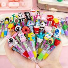 1/45支装随机卡通可爱四色迷你圆珠笔，适合学生使用，四色迷你圆珠笔，手工笔，彩色笔，四色墨水，学生办公文具礼盒套装，0.7mm笔芯，返校必备 - 多色 - 查看 6
