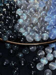 50颗梦幻春夏星空亮片树脂圆珠散珠，手工DIY串珠手链材料 - 彩色 - 查看 1