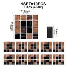 OUTANA 10pcs/Pack Vinyl PVC Mosaic Tile Wallpaper, Self-Adhesive No Glue Removable, Available In 10/15/20/30cm, Suitable For Kitchen, Balcony, Study, Accent Wall, Bedroom, Living Room And Furniture Decor - Multiple Styles - View 24