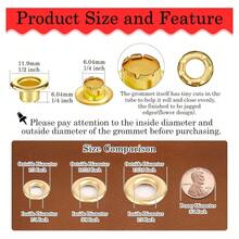 803Pcs Grommet Eyelet Pliers Kit, 1/4 Inch 6mm (Inside Diameter) Grommet Tool Kit With 800 Metal Eyelets With Washers In Gold And Silver, Eyelet Grommet Hand Press Kit For Leather/Belt/Shoes/Crafts - 803Pcs - View 3