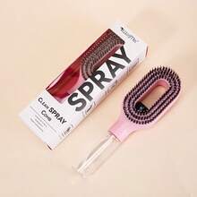 Detangling Hair Brush With Spray Function - 2-In-1 Detangling Brush, Controls Frizz | Portable Spray Brush With Built-In 50ml Water Mist Spray, Suitable For Wet And Dry Curly And Coarse Hair Detangling - Multiple Styles - View 9