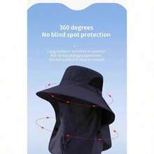 1 Spring And Summer Bucket Hat, Outdoor Mountaineering And Fishing Face And Neck Protection Integrated Sun Protection Hat, Sun Hat, Removable Face Shield, Full Sun Protection Hat, Suitable For Fishing, Hiking, Outdoor, Breathable Wide Brim, Suitable For Outdoor Sun Work - 卡其色 - 查看 4
